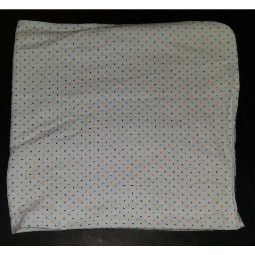 Garanimals Orange Blue Brown White Polka Dot Receiving Blanket Lovey 100% Cotton